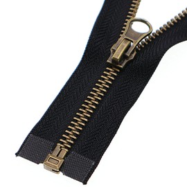 Leekayer 2pcs #5 27 Inch Metal Zippers for Jackets Sewing Coats Crafts Antique Brass Separating Zipper 68.58CM Metal Zipper Heavy Duty (27" Antique Brass)