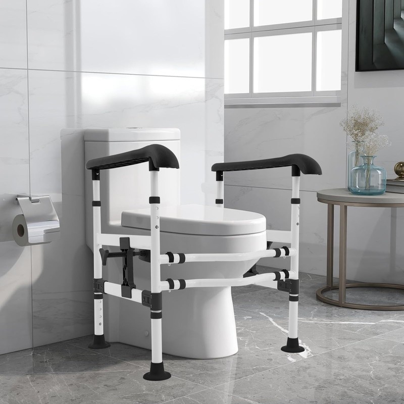FiueStur Adjustable Toilet Safety Rails for Elderly Sturdy Support Frame