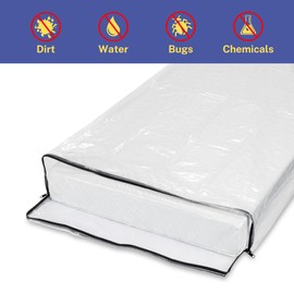 Wenses Crib Mattress Storage Bag with Zipper, 5 Mil Clear Plastic Cover for Moving, Includes Accessory Bags