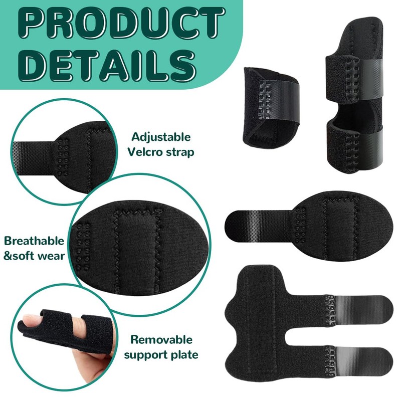 JUGUTA Supregear Finger Splints, Pack of 4 Adjustable Finger Support,