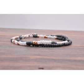 Morse Code "Keep him safe, day and night" US Military Wife Prayer Protection Bracelet Mom Girlfriend, Prayer for US United States America Son Grandson Nephew Godson Brother Husband Fiancé Boyfriend