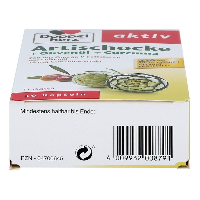 Artichoke Double Heart with Olive Oil and Turmeric Capsules 30