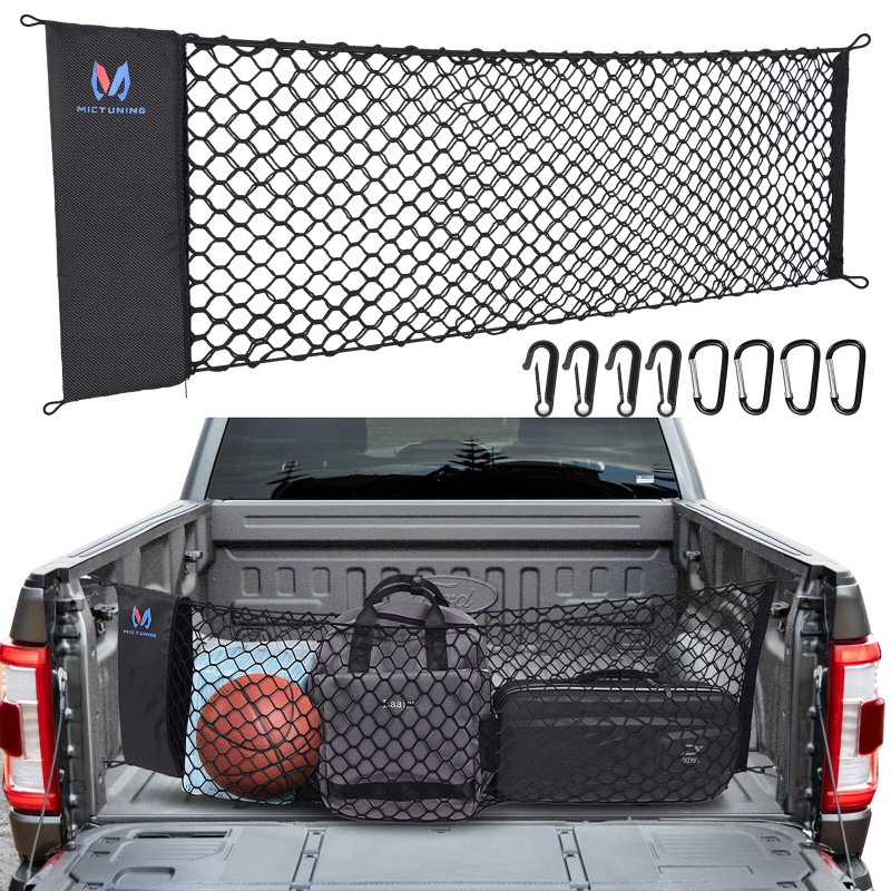 MICTUNING Elastic Truck Bed Cargo Net Storage Mesh Bag For