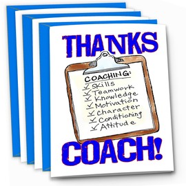 Play Strong 3-Pack Best LACROSSE Coach Clipboard Thanks Coach (5x7) Greeting Cards Awesome for Lacrosse Seasons Team Banquet Party Coach Appreciation - Your Coaches Will Love 'Em!