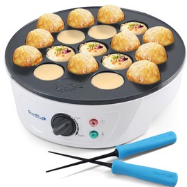 Takoyaki Maker Machine by StarBlue with FREE Takoyaki Picks - Temperature Control 18 Holes Electric Japanese Octopus Balls Pan with Nonstick Surface 120V 60Hz 700W