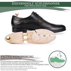 SULPO Shoe Tree Men & Women Made of Pine Wood - Shoe Shaper Wood - Wooden Shoe Stretcher - For Longer Durability of Your Shoes - Elegant Design, beige