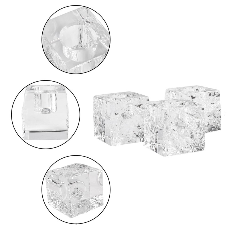 Kitcom Crystal Tea Light Candle Holders Pack of 4 for