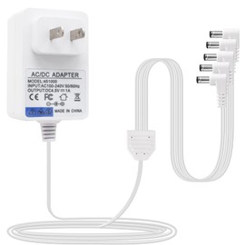 AC/DC Adapter Compatible with Lemax Lighted Accessory 4.5V # 74706 Christmas Village Houses Playground Display 34988A Spooky Town Collection 64518 4.5 Volts 4.5VDC Power Supply（ White 5 Output Jack