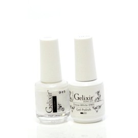 Gelixir Duo Matching Gel and Nail Polish, Made in USA. (090-Snow White)