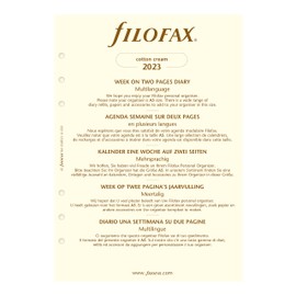 Filofax Refill, A5 Size, Week-to-View with Appointments, Cotton Cream Paper, Multilingual: Five Languages, 2023 (C68513-23)