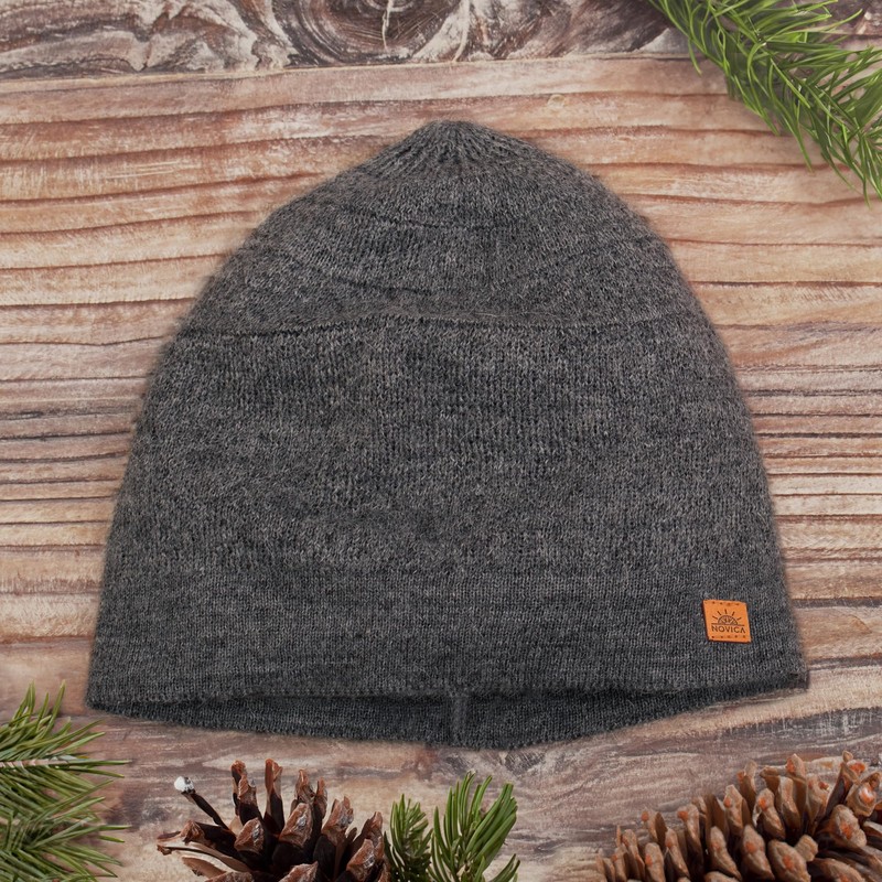 NOVICA Alpaca Blend Knit hat, 'Slate Minds' Grey