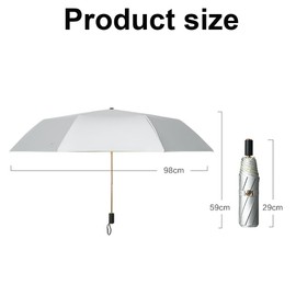 HUAMu UV Protection Umbrella, Handheld Parasol, Rainproof and 99.9% UV Protection, Compact Personal Parasol, Golf Umbrella with Titanium Silver+Black Double Anti-UV Coating, dark green