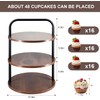 Wooden Cupcake Stand 2 Pack, Large Cupcake Tower Stand for