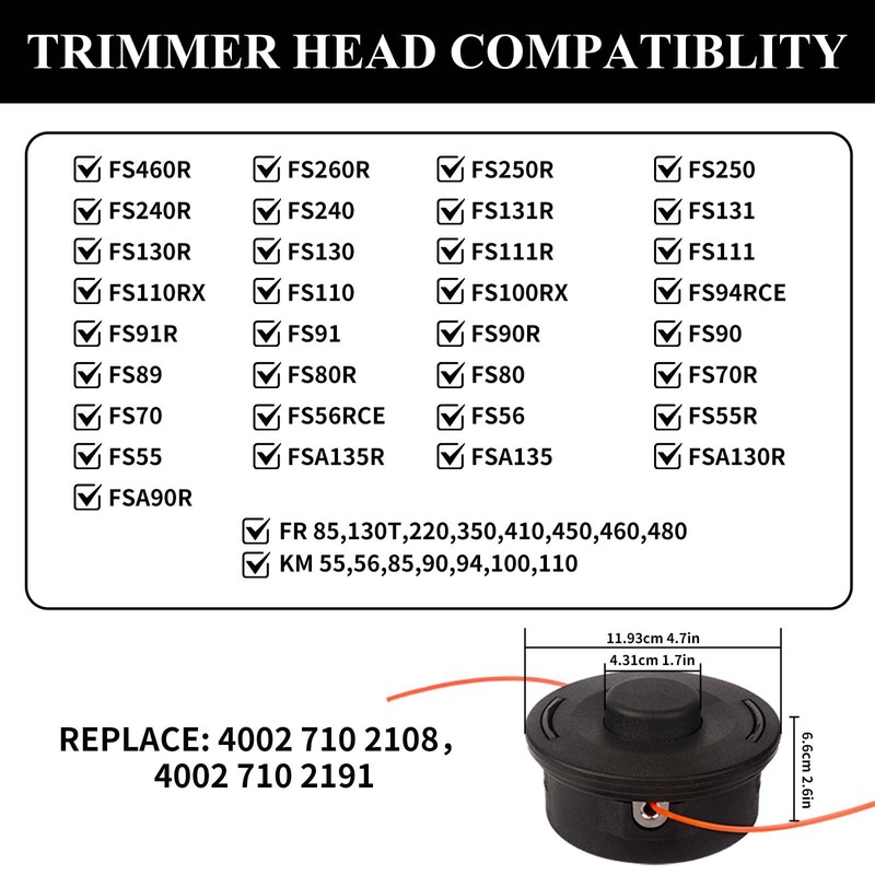 FS 56 RC FS90R Trimmer Head 2 Pack 25-2 Bump