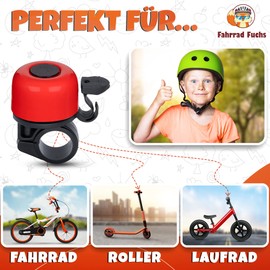 Children's Bicycle Bell - Red - Colourful Bicycle Bell Children Boys Bicycle Bell Children's Bike, Bell Bicycle and Balance Bike - Rings Loud, Easy Assembly