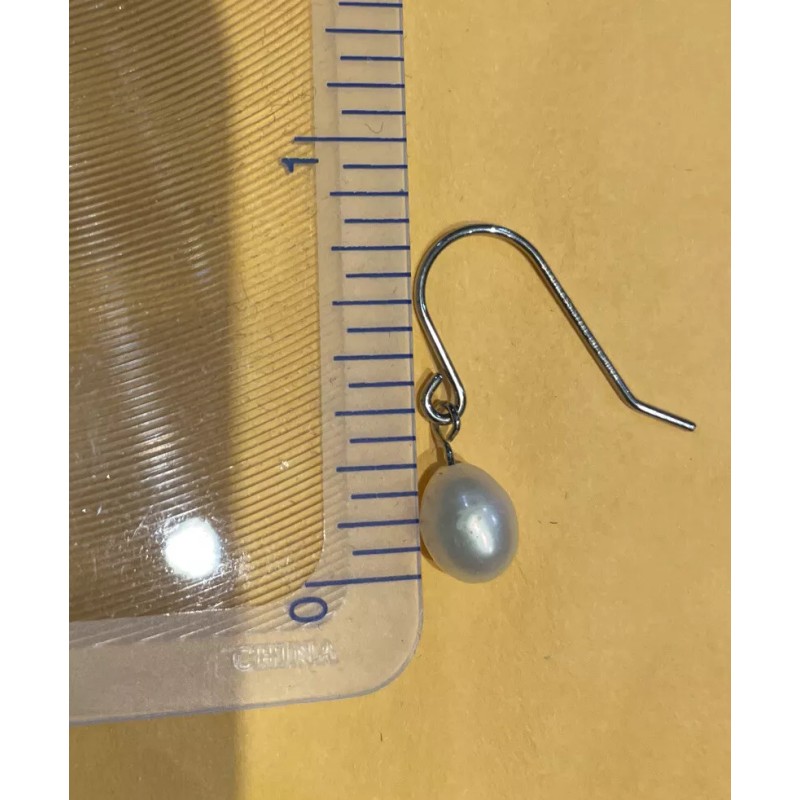Unbranded Fresh water Pearl Earrings hoop stainless steel