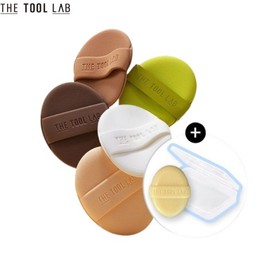 THE TOOL LAB Premium Puff 2ea with Puff Case & Gift Set 4items, Type:03 Cover Puff 2ea + Case+ Mini Soap