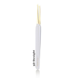 Alluring White with Gold Tip Tweezers for Eyelash Extension for Volume lashes 3D 5D 6D