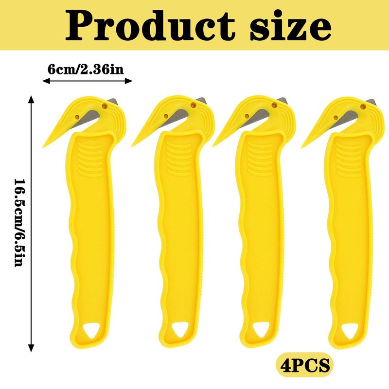 4PCS Box Cutter, Compact Aesthetically Pleasing Portable Box Opener Ttool,