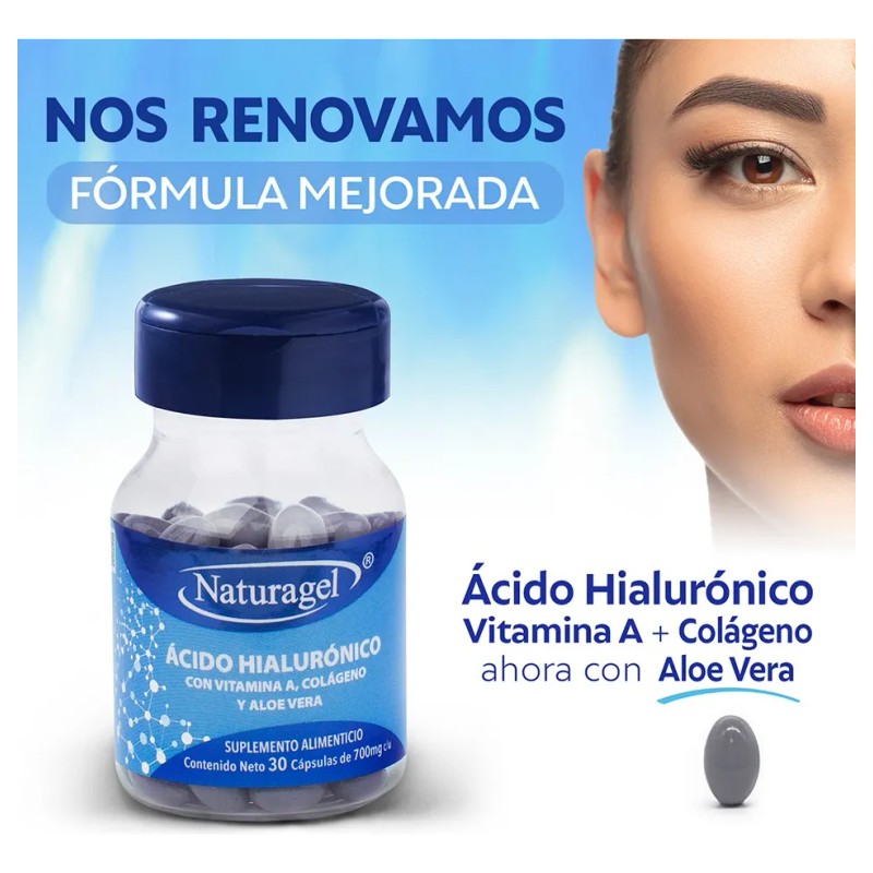 Naturagel cido Hialuronico, Aloe Vera Y Vitaminas 30cap Sfn Sin