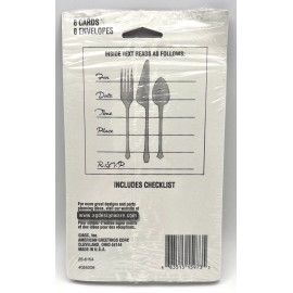 DesignWare Dinner Hour Green Modern Cutlery Spoon Fork Knife Theme Party Invitations