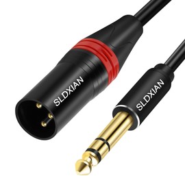 SLDXIAN XLR to Jack 6.35 mm, XLR Microphone Cable Balanced Stereo 1/4 Inch TRS Male to XLR Male for Guitar, Speaker, Amplifier, Stage, DJ (15 m, Male)