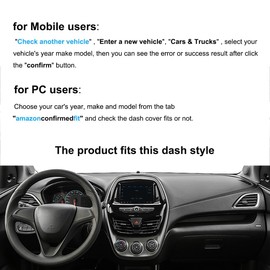 Dash Cover Mat Custom Fit for Chevrolet Chevy Spark (Dark Gray)K360