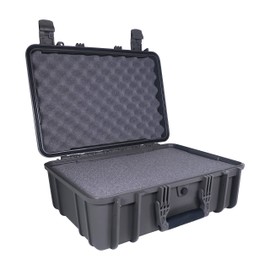 Condition 1 18" Medium Waterproof Hard Case with Foam, Model 801, Portable Protective Storage Box for Travel, Tactical Gear, Made in USA, 18.36"x13.70"x 7.03" Gun Metal Gray