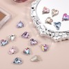MECCANIXITY 15 Pcs 3D Heart Purple Nail Rhinestones 12x13mm K9