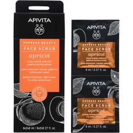 Apivita Mascarilla Facial Exfoliante Suave con Chabacano 2x8ml – 94% Ingredientes Naturales, Exfoliación Delicada para Piel Radiante – Con Miel, Pepino y Aceite de Geranio – Todo Tipo de Piel