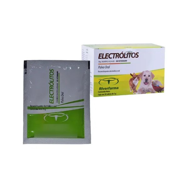 10 Sobres Electrólito Riverfarma Perro/gato Para 100 Lts