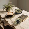 6 Pcs Black Cat Flower Drink Coasters with Holder Coasters
