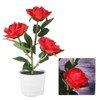 3LED Artificial Rose Lamp Solar Simulation Flower Light LED Bonsai