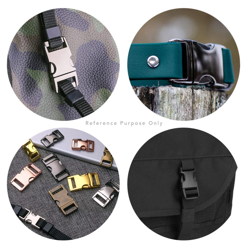 CRAFTMEMORE 1 inch Metal Curved Side Release Buckle Adjustable Clip