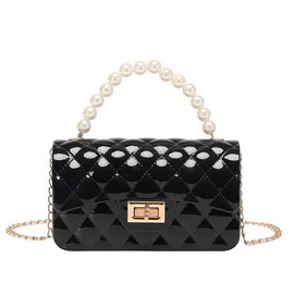 Gladdon Mini Quilted Crossbody Bags for Teen Girls Shoulder Purses Chain Strap Handbags Birthday Gift for Girl Black