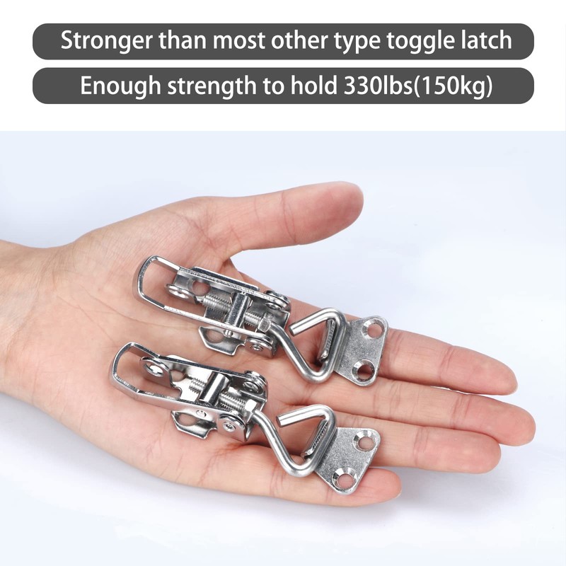 Marinebaby 2PCS Toggle Latch Clamp Stainless Steel Cabinet Hinge Lockable