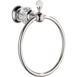 Nokozan Luxury Crystal Series Chrome Fished Batrhoom Towel Ring Holder Wall Mouted