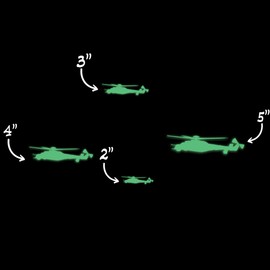 Blackhawk Military Helicopter Silhouette Glow in The Dark Sticker Decal for Phone Tablet Laptop Car Truck Window | 4" Sticker | Green