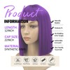 siswin Purple Short Straight Bob Wig with Bangs for Women(12inch,Purple)