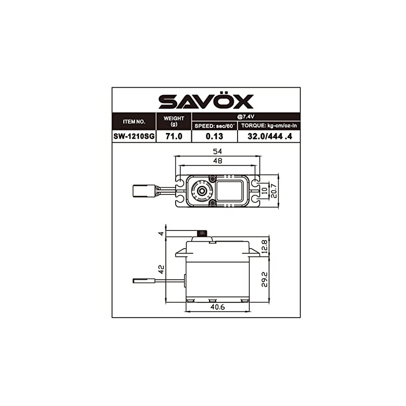 SAVSW1210SGBE Waterproof High Voltage Digital Servo