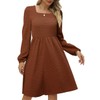 Doreyi Winter Dress for Women Long Sleeve Square Neck Dress