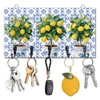 DELORIGIN Lemon Tree Key Holder Key Hooks Wall Mounted Wooden