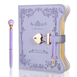 Diary with Lock for Girls & Women - 360 Pages Journal with Lock and Keys, Pen and Gift box – Gift Ideas for Birthday Christmas, Cute Journals Set for Girls Ages 8-14 (Lavender Purple)