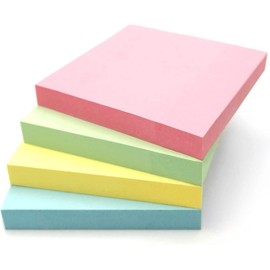 GUMTAPE Sticky Notes 76 mm x 76mm,6 Pads of 100 Sheets/Pad, Sticky Notes 11520. Cute Assorted Colour for Office/Home/Kitchen/Baking/School (6 Pads)