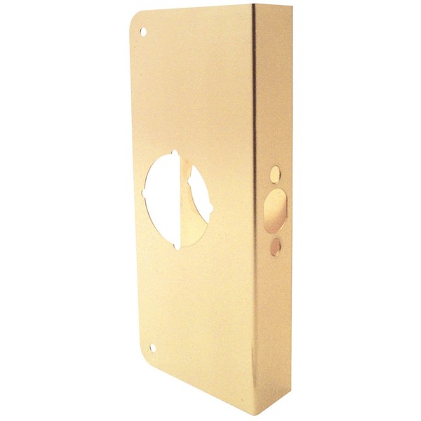 Prime-Line Products U 9548 1-3/4-Inch Thick by 2-3/8-Inch Backset 2-1/8-Inch Bore Non-Recessed Door Rein forcer, Brass