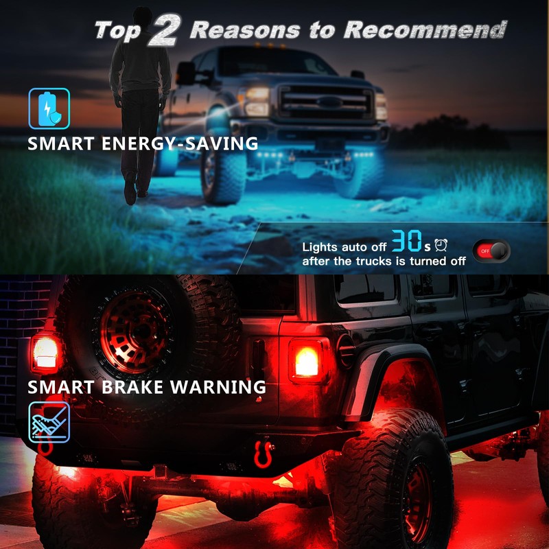 4Pods Aluminum RGBW LED Rock Lights Kit for ATV UTV