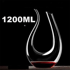 Wine Decanter 1200ml Elegant Red Carafe Decanter, Hand Blown Lead-Free Crystal Glass for Bottle Gift and Wine Accessories(Size 1)