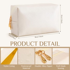 Cunno 100 Pcs Aesthetic Makeup Bags Bulk PU Leather Cosmetic Pouches DIY Toiletry Bags Preppy Makeup Pouch Travel Storage Organizer for Women Travel Party Gift