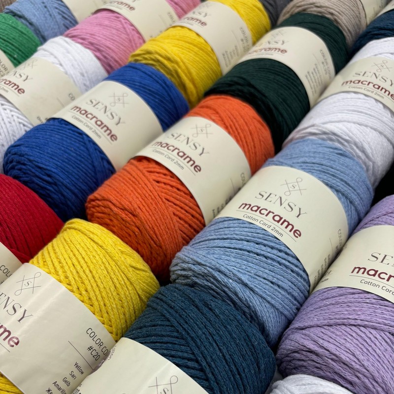 Sensy Premium - Cordón de macramé de algodón 100% reciclado