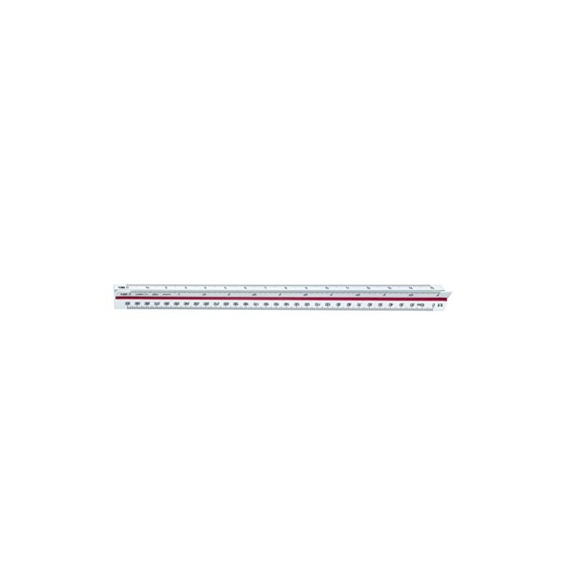 Linex 311 Triangular Scale with Coloured Chamfer 30 cm, Pitch